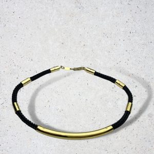 Pulsera Tejida en Seda con Oro 14k