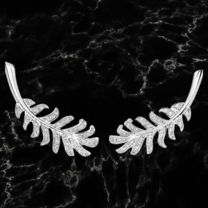 Aretes de Moissanites en Plata Platinada - 1